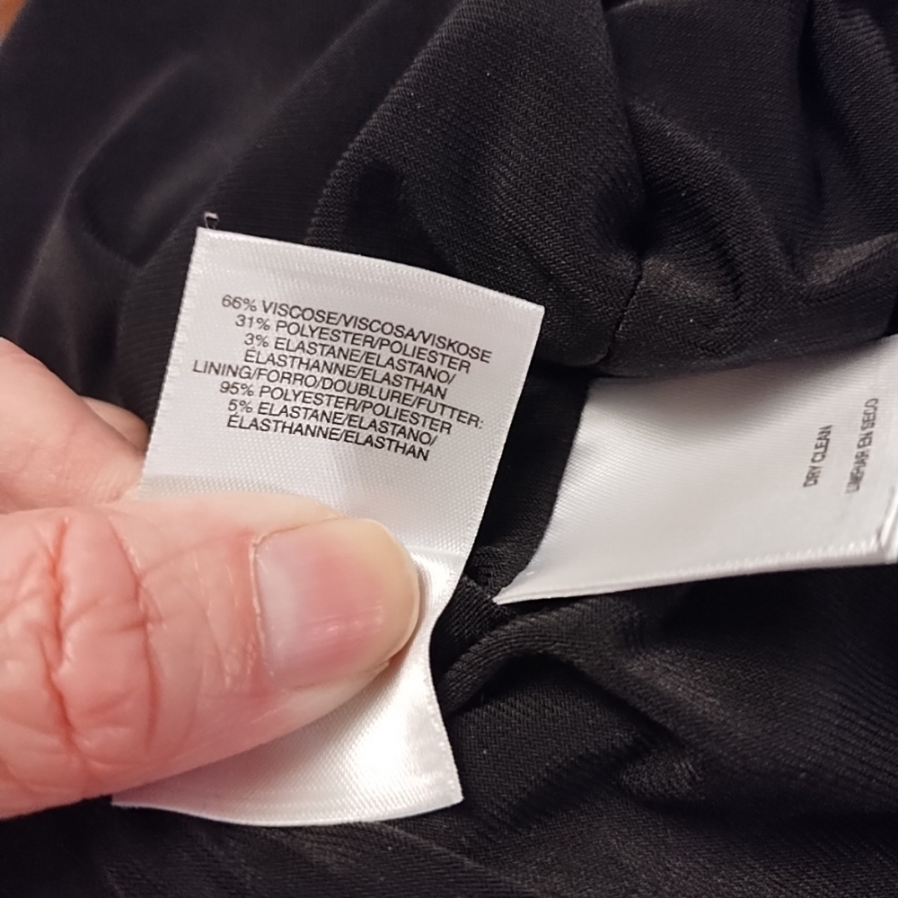 Anne Klein Black White Fit/Flare Dress Women's 6 Capped Sleeve Stretch - Picture 8 of 9